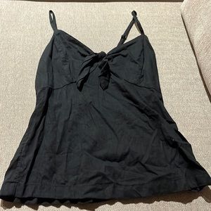 Black spaghetti strap top with knotted front
